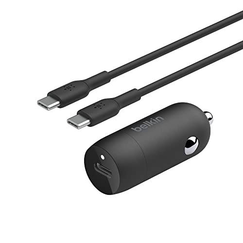 Belkin Boost↑Charge™ 30W USB-C Compact Fast Car Charger w/USB-C Cable Included, for iPhone 16, 16 Pro, iPhone 15, Galaxy S25, S24, Pixel 9 & 8, Note, Nintendo Switch 2 & More - Black - style: Charger + USB- C Cable