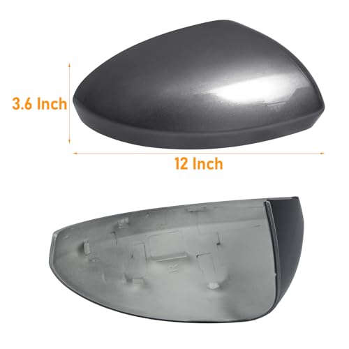 Moonlinks Compatible with Nissan Sentra 2020 2021 2022 2023 2024 Side Mirror Cover Replacement, Gray Right Passenger Side Clip-on Mirror Cap for Sentra S/SR/SV/Sense/Advance/Exclusive - color: Right Gray