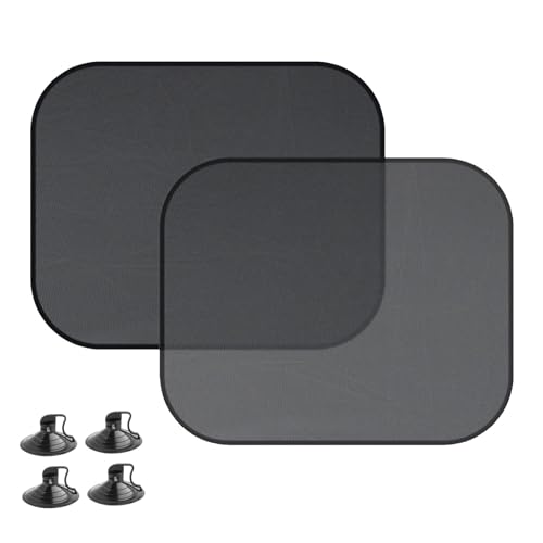 2PCS Car Side Window Sun Shade with 4 Suction Cups - Sun, Glare and UV Rays Protection - Universal Automotive Window Thermal Protectors Accessories for Truck SUV Car (17.3"x14.2") - size: 17.3"x14.2"