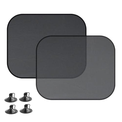 2PCS Car Side Window Sun Shade with 4 Suction Cups - Sun, Glare and UV Rays Protection - Universal Automotive Window Thermal Protectors Accessories for Truck SUV Car (17.3"x14.2") - size: 17.3"x14.2"