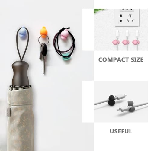 Homoyoyo Cute Cable Clips for Desk and Car - 8pcs Cartoon Wire Organizers - Sticky Cord Holders for Charger and Cable Management Adorable Wire Fixers to Keep Your Space Tidy