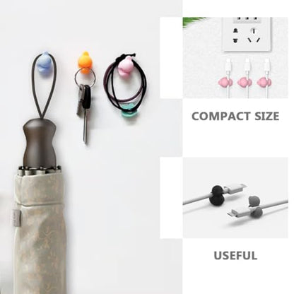 Homoyoyo Cute Cable Clips for Desk and Car - 8pcs Cartoon Wire Organizers - Sticky Cord Holders for Charger and Cable Management Adorable Wire Fixers to Keep Your Space Tidy