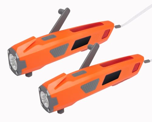 LUXON Car Emergency Escape Tool 8-in-1,Car Safety Tool:Window Breaker,Seat Belt Cutter,LED Flashlight,USB Charger,SOS Light,Hand Cranking Charge,Magnetic,Siren Alarm - color: Orange, size: 2 Count(Pack of 1)