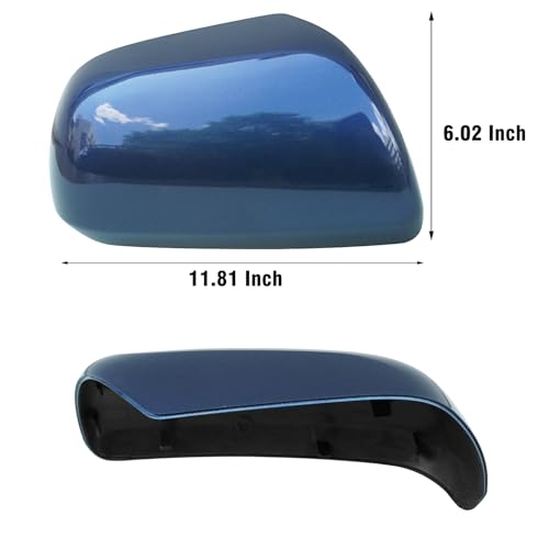 Moonlinks Compatible with Toyota Sienna 2012 2013 2014 2015 2016 2017 2018 2019 2020 Right Passenger Side Mirror Cover Replacement, Blue Right Side Clip-on Mirror Cap Replaces for 87915-08021-J0 - color: Right Blue