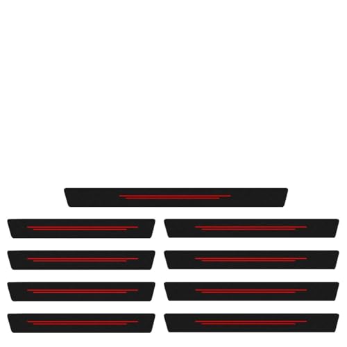 Car Door Sill Protector, Carbon Fiber Anti-Scratch Threshold Strips Stickers, Waterproof Trunk Door Entry Edge Guard, Universal Automotive Exterior Decoration Accessories(Red-8PCS) - size: Red-8PCS