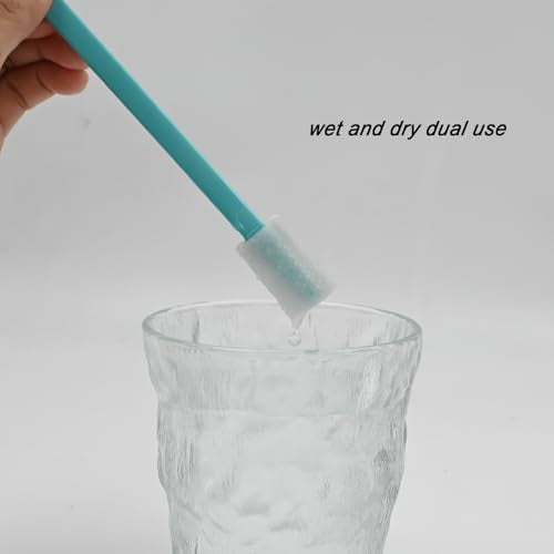 50PCS Disposable Crevice Cleaning Brush Kit, Disposable Toilet Brush, Window Sill, Keyboard, Car AC Cleaner (Blue) - color: Blue