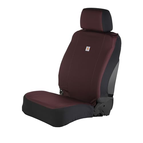 Carhartt Universal Nylon Duck Canvas Fitted Bucket Seat Cover, Durable Seat Protection with Rain Defender, Single, Port - color: Port, size: One Size