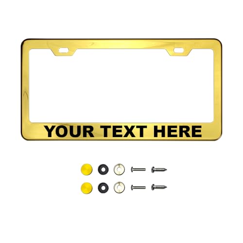 T304 Stainless Steel License Plate Frame – 8K Mirror Polish Finish, Rust-Resistant, Slim Design, Universal Fit, Includes Screw Caps, Washers & Stainless Steel Screws (Customize) - color: customize