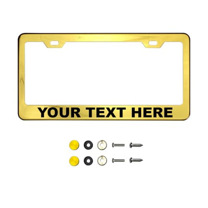 T304 Stainless Steel License Plate Frame – 8K Mirror Polish Finish, Rust-Resistant, Slim Design, Universal Fit, Includes Screw Caps, Washers & Stainless Steel Screws (Customize) - color: customize