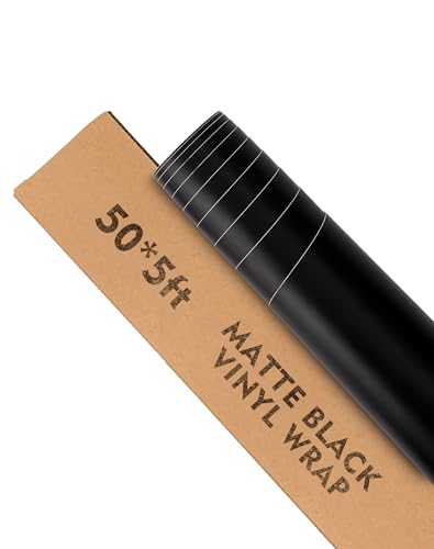 Matte Black Vinyl Wrap for Cars, 50ft x 5ft Car Vinyl Wrap Roll for Car Body Protection, Scratch Resistance with Air Release Technology (Matte Black) - color: Matte Black, size: 50ft x 5ft