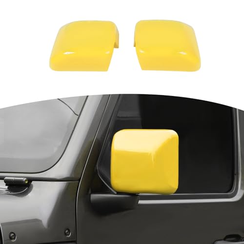 RT-TCZ for Jeep JL Side Mirror Cover Trim Yellow for Jeep Wrangler JL JLU 2018-Present for Gladiator JT 2020-Present Yellow Exterior Accessories 2pcs - color: Yellow