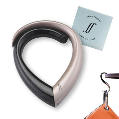 EMBRACE Purse Hook Hanger – Lightweight, Durable Teardrop S Hooks | Bag Clip Holds 22 lb Bags, Backpacks, Totes | Purse Charms for Women, Men Onyx & Taupe - color: onyx/taupe