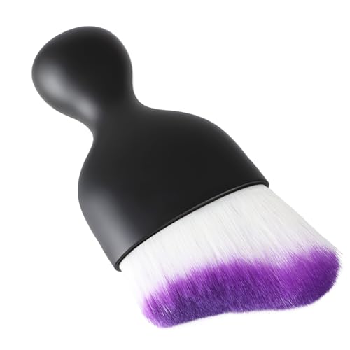 Car Detailing Brush, Soft Bristle Cleaning Brush, Scratch-Free Auto Duster Tool for Dashboard, Air Vents, Leather & Interior Cleaning (Black&Purple) - color: Black&Purple