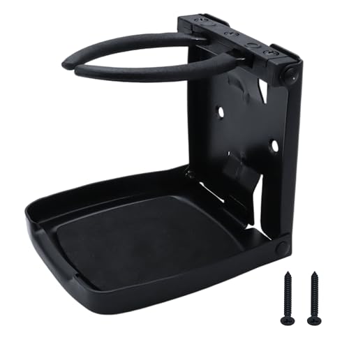 YANYUCB 304 Stainless Steel Adjustable Folding Cup Holders,Matte Black Boat Drink Cup Holder,Folding Wall Car Desk Cup Holder for Trucks,RVs,Vans,Boats,Campers,Caravans(1 Pack) - style: Matte Black