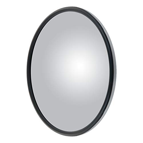 RETRAC 610583 8-Inch Stainless Steel Offset-Mount Convex Mirror Head with Plastic Ball Stud, J-Bracket, Universal Driver or Passenger Side