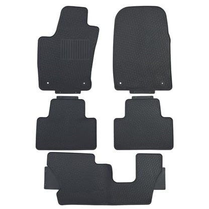 Custom-fit for 2011-2025 Dodge Durango 3rd Row -7 Seater All Weather Rubber 2ND Row Bench Premium All-Weather Rubber Floor Mats and Liners Front and 2nd Row Heavy Duty Set (Black)