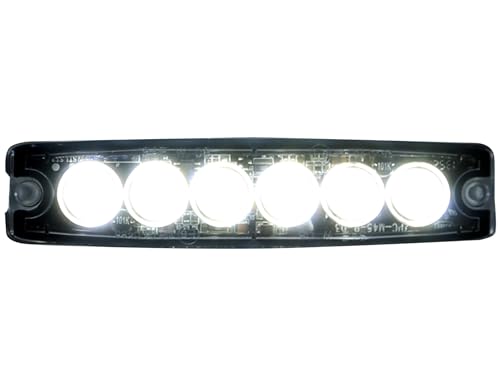 Buyers Products 8892201 5 Inch White LED Strobe Light, Ultra‑Thin Surface Mount Warning Light, 6 LEDs, 23 Flash Patterns, Aluminum Housing, IPX8 Waterproof, for Trucks and Utility Vehicles - color: Clear, size: 5"