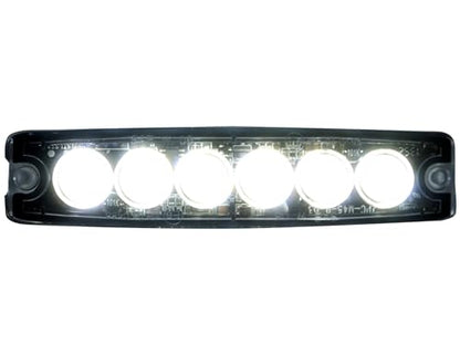 Buyers Products 8892201 5 Inch White LED Strobe Light, Ultra‑Thin Surface Mount Warning Light, 6 LEDs, 23 Flash Patterns, Aluminum Housing, IPX8 Waterproof, for Trucks and Utility Vehicles - color: Clear, size: 5"