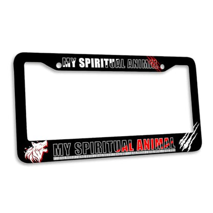 Spiritual Animal License Plate Frame Fierce Wolf Wild Spirit Energy Personalise Stainless Steel Funny Design Compatible with Standard License Plate Holder for USA and Canada 6.3 x 12.2 in - color: Spiritual Animal, size: 6.3 X 12.2 In-1PC