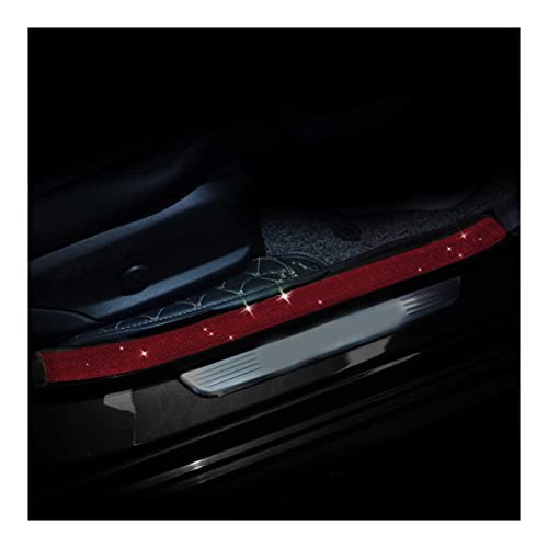 2PCS Car Door Edge Entry Guard, Bling Anti-Collision Adhesive Sticker/Protector Strip for Car Door Sill, Rear Bumper, Universal for Most Cars, SUV, Auto Accessories for Women (Black Red//2.8"x17.8") - color: Black/Red, size: 2.8" x 17.8"
