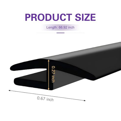 WZP 1.7M/5.6Ft Windshield Cowl Seal Strip, Rubber Auto Weather Sealing Protection, H-Shape Self Adhesive Cuttable Sunroof Window Seal Strip, Universal for Car Truck SUV (Black)