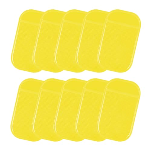 10PCS Car Dashboard Non-Slip Mat, Multifunctional Anti-Slide Sticky Pad for Auto Dashboard, Anti-Slip Dash Pad for Cell Phone, Radar Detector, Keys, Glasses, GPS, Coins (Yellow) - color: Yellow