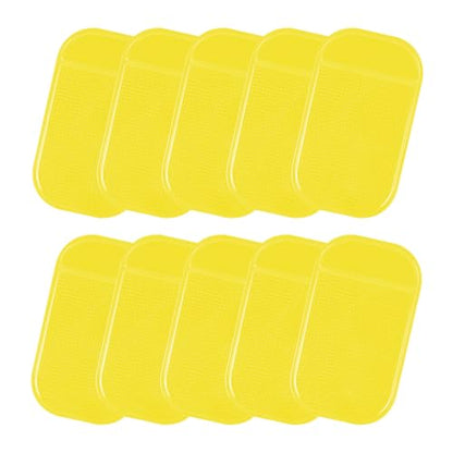 10PCS Car Dashboard Non-Slip Mat, Multifunctional Anti-Slide Sticky Pad for Auto Dashboard, Anti-Slip Dash Pad for Cell Phone, Radar Detector, Keys, Glasses, GPS, Coins (Yellow) - color: Yellow