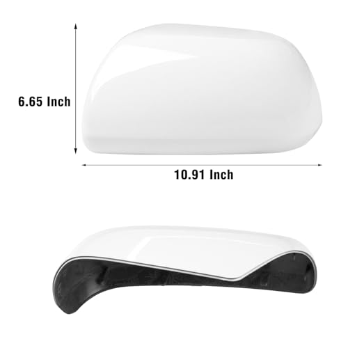 Moonlinks Compatible with 2012 2013 2014 2015 2016 2017 2018 2019 2020 Toyota Sienna Left Driver Side Mirror Cover Replacement, White Left Side Clip-on Mirror Cap Replaces for 87945-08021-A1 - color: Left White