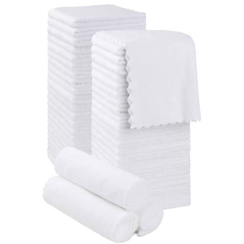 Orighty Washcloths 48 Pack, Ultra Soft Face Cloths 12 x 12 inch, Absorbent & Quick Drying Coral Velvet Washcloth Bulk, Multi-Purpose Face Cloth for Household, Cleansing and Sport (White) - color: White, size: 48 Pack Washcloths