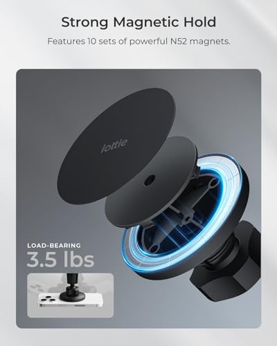 iOttie iTap 3 Magnetic Air Vent Car Mount Phone Holder with Magnetic Ring Adapter. Compatible with iPhone, Samsung Galaxy, Google Pixel, Huawei, LG, and All Qi Compatible Smartphones - style: Air Vent Mount