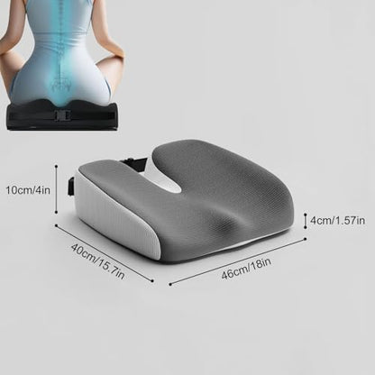 Adult Car Booster Seat Cushion - Memory Foam Car Seat Wedge Cushion - Coccyx Cushion for Tailbone Pain - Driver Seat 3 Inch Height Boost Cushion - for Cars, Trucks, Home & Office Chairs, Grey - color: Grey