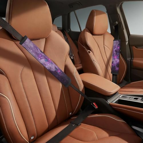 Purple Butterfly Steering Wheel Cover Elastic Non-Slip Car Steering Wheel Covers with Seat Belt Shoulder Pad For Women Men - color: Butterfly