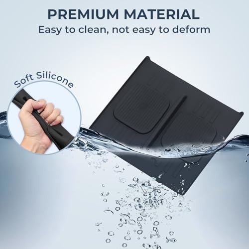 Center Console Wireless Charging Protective Mats for Hyundai Santa Fe 2024 2025 2026, Interior Accessories Silicone Non-Slip Anti-Dust Waterproof Pad, Black - style: Fits for Hyundai Santa Fe 2024-2026