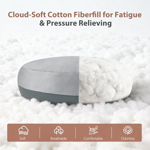 FLORICH Reversible Car Lumbar Support Pillow and Car Neck Pillow Suede & Leather Double-Sided Car Seat Headrest with Lumbar Cushion Relieve Back Neck Fatigue for Car, Office Chair, Wheelchair, Gray - color: Gray