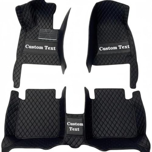 Custom Luxury Car Floor Mats Suitable for All Sedans, Sports Cars,SUV, Business Vehicles, Trucks, Waterproof and Anti Slip Fully Covered Leather Floor Mats (Beige and Black)