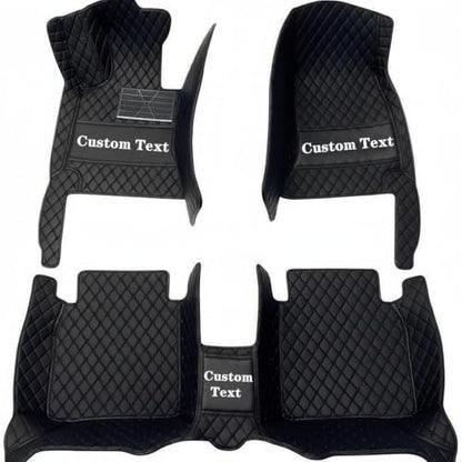 Custom Luxury Car Floor Mats Suitable for All Sedans, Sports Cars,SUV, Business Vehicles, Trucks, Waterproof and Anti Slip Fully Covered Leather Floor Mats (Beige and Black)