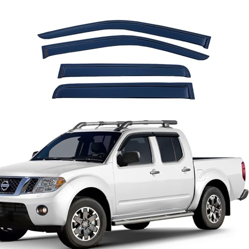 Extra Durable Window Visors Deflectors for Nissan Frontier Crew Cab 2005-2021,Vent Window Visors Rain Guards for Car Accessories,Weatherproof & Easy Installation,Fits 05-21 Frontier Crew Cab - size: For Nissan Frontier Crew Cab 2005-2021