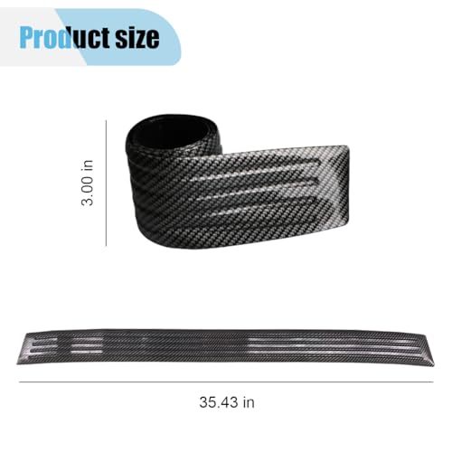 Car Rear Bumper Protector, Scratch-Resistant Carbon Fiber Door Sill Protector Strip, Car Door Edge Guard Sticker, Universal Exterior Accessories, Front/Rear Bumper Trim Cover (35.43'') - size: 35.43''