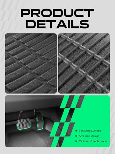 YHTAUTO Automotive All Weather Floor Mats Compatible with Honda CR-V 2007-2011, TPE Floor Liners All-Weather Protection Custom Fit, 1st & 2nd Row, Set of 3 Black - size: 2007-2011