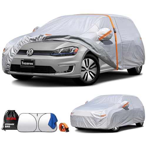 Car Cover Waterproof All-Weather,Heavy-Duty Outdoor Full Exterior Automobiles Hatchback(Length 164-178 inch) with Windshield Sun Shade Universal Fit VW Golf,Honda Fit,Ford Focus etc - size: Fit Hatchback Length 164-178 Inch(2l+)