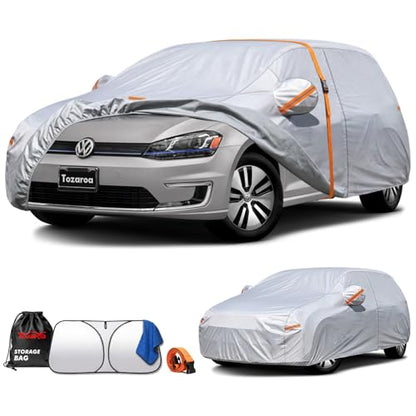 Car Cover Waterproof All-Weather,Heavy-Duty Outdoor Full Exterior Automobiles Hatchback(Length 164-178 inch) with Windshield Sun Shade Universal Fit VW Golf,Honda Fit,Ford Focus etc - size: Fit Hatchback Length 164-178 Inch(2l+)