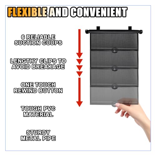 2PCS Car Window Shades for Baby, 20"×20" Retractable Car Shades for Side Window with Suction Cups, Blocks Heat & UV Rays Glare Protection, Baby Auto Accessories for Cars House Office Window (X-Large) - size: X-Large