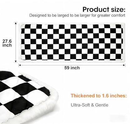 59"x27.6" Thickened Backseat Dog Bed Mat, Non-Slip Pet Car Seat Blanket with Laundry Bag, High-Resilience PP Cotton, Washable, for Backseat Extenders & Seat Covers, Black & White - color: Black&White