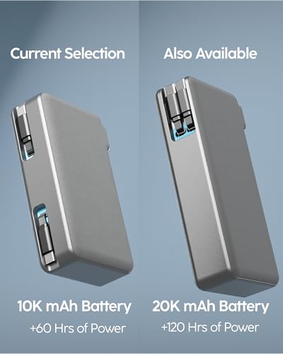 myCharge RetractaCharger 10000mAh Portable Charger Power Bank with 28-Inch Retractable 2 USB-C Cable | Built-in Wall Plug | 30W PD Fast Charging | USB-C & A Ports | Digital Display | Grey - size: 2 USB-C Cables