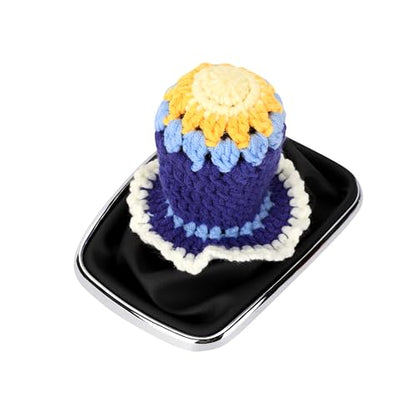 Crochet Shift Knob Cover, Universal Cute Handmade Sunflower Boho Car Accessories for Women, Car Shift Boots Knobs Cover Automotive Interior Fits Car Truck SUV (69#SC) - color: 69#SC