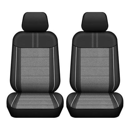AUTOYOUTH Leather Car Seat Covers, Air Cool Mesh Design, Airbag Compatible Car Seat Covers Front Seats, Enhanced Comfort for Most Cars, SUVs, Vans - Grey - color: Grey