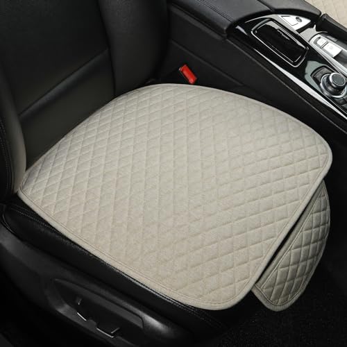 West Llama Linen Car Seat Covers,Bottom Seat Covers for Cars Include 1 Piece Front Driver Seat Pad Mat Universal Fits 90% Vehicles,SUVs,Cars,Sedans(1Piece-Beige) - color: A-Beige, size: 1 Front Bottom Seat Covers