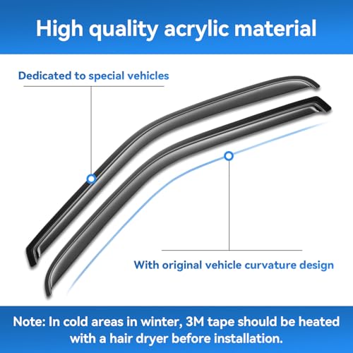 Window Rain Guards for 2011-2018 Volkswagen (VW) Jetta, Window Visor Guard Vent Shade Wind Deflector Rain Shield Protector Sun for 11-18 Jetta 2012 2013 2014 2015 2016 2017, Outside-Mount, 4PCS - size: For 11-18 Jetta