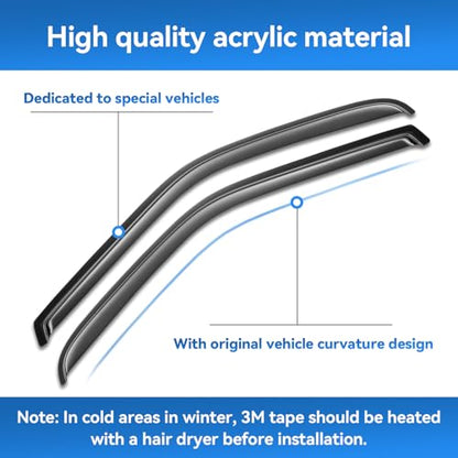 Window Rain Guards for 2011-2018 Volkswagen (VW) Jetta, Window Visor Guard Vent Shade Wind Deflector Rain Shield Protector Sun for 11-18 Jetta 2012 2013 2014 2015 2016 2017, Outside-Mount, 4PCS - size: For 11-18 Jetta