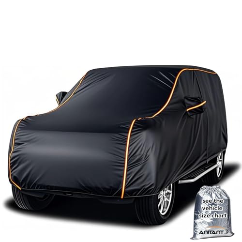 Super Lightweight Car Cover Waterproof All Weather, 2 Door Small SUV Covers, UV Rain Protection Full Exterior Covers Fit SUV Up to 182" - color: Black(Air Pro), size: Size 8: SUV 1 (Under 183")